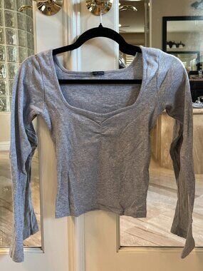 Brandy Melville Grey Long Sleeve Top